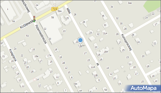 Grodzisk Mazowiecki, Miła, 19, mapa Grodzisk Mazowiecki