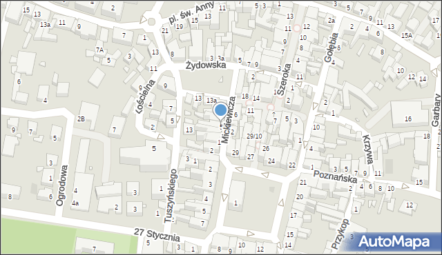 Grodzisk Wielkopolski, Mickiewicza Adama, 5, mapa Grodzisk Wielkopolski