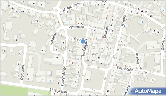 Grodzisk Wielkopolski, Mickiewicza Adama, 7, mapa Grodzisk Wielkopolski