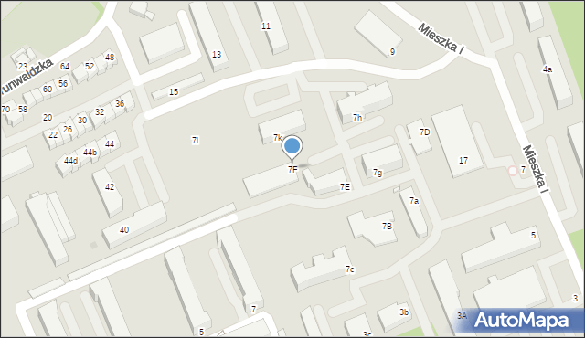 Grudziądz, Mieszka I, 7F, mapa Grudziądza