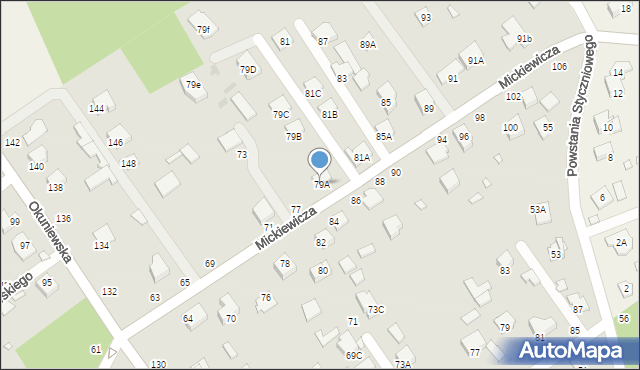 Halinów, Mickiewicza Adama, 79A, mapa Halinów