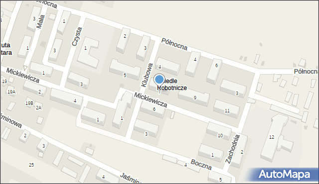 Huta Stara B, Mickiewicza Adama, 7, mapa Huta Stara B