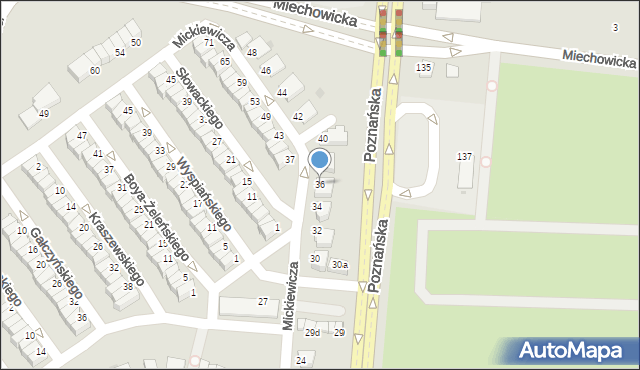 Inowrocław, Mickiewicza Adama, 36, mapa Inowrocławia