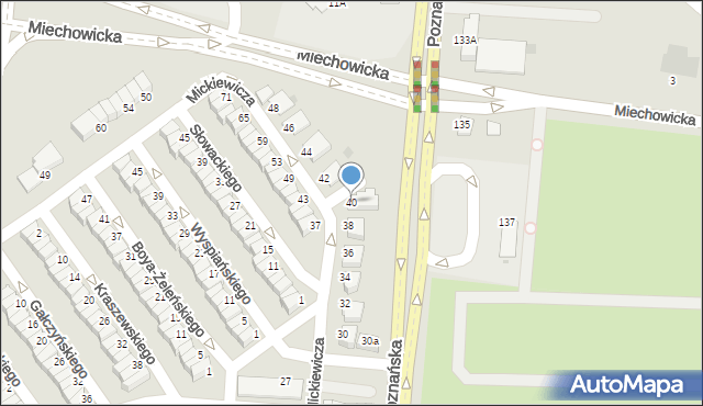 Inowrocław, Mickiewicza Adama, 40, mapa Inowrocławia