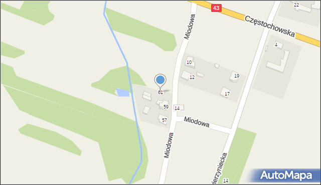 Iwanowice Małe, Miodowa, 61, mapa Iwanowice Małe