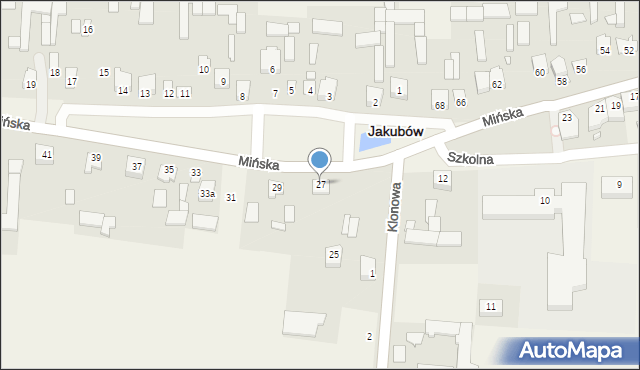 Jakubów, Mińska, 27, mapa Jakubów