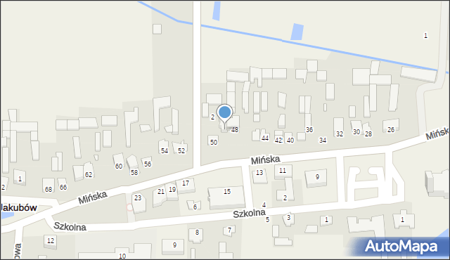 Jakubów, Mińska, 50A, mapa Jakubów