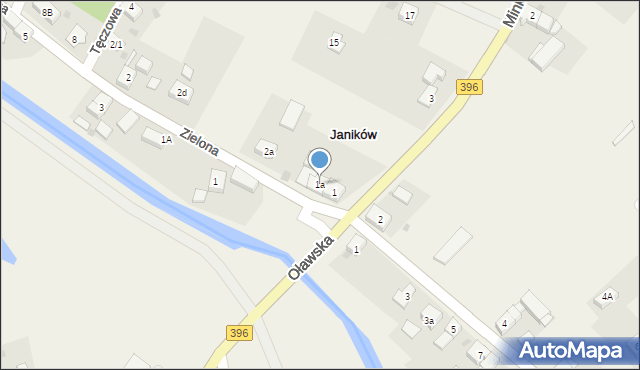 Janików, Minkowicka, 1a, mapa Janików