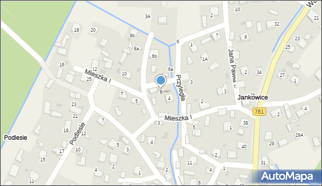 Jankowice, Mieszka I, 6, mapa Jankowice