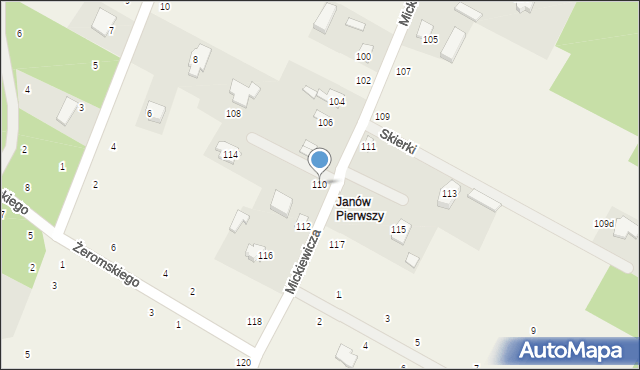 Janów, Mickiewicza Adama, 110, mapa Janów