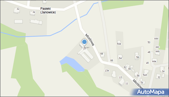 Janowice, Miodowa, 15, mapa Janowice