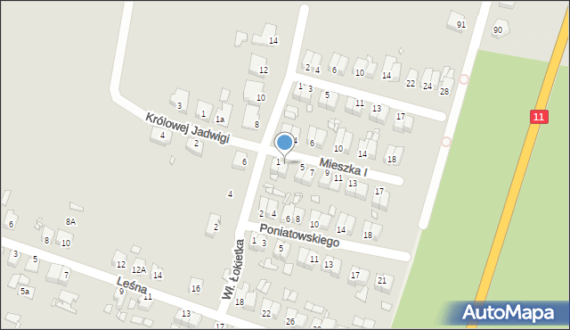 Jarocin, Mieszka I, 3, mapa Jarocin