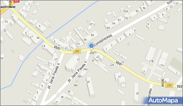 Jastrowie, Mickiewicza Adama, 43a, mapa Jastrowie