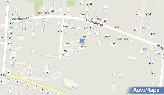 Jastrząb, Mickiewicza Adama, 170a, mapa Jastrząb