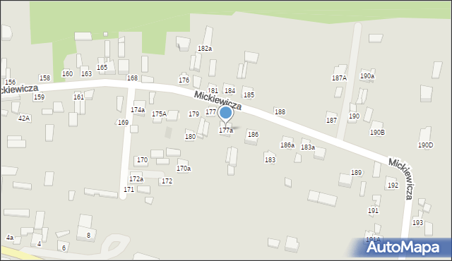 Jastrząb, Mickiewicza Adama, 177a, mapa Jastrząb