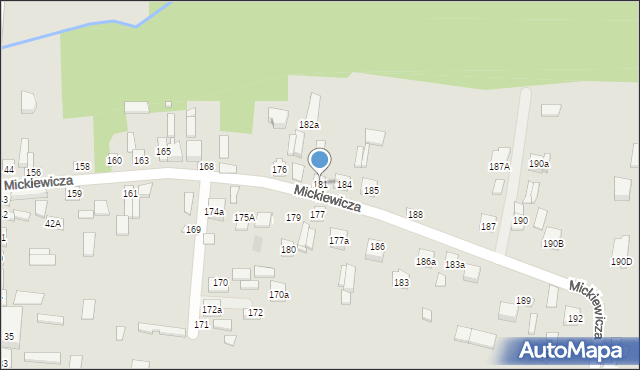 Jastrząb, Mickiewicza Adama, 181, mapa Jastrząb