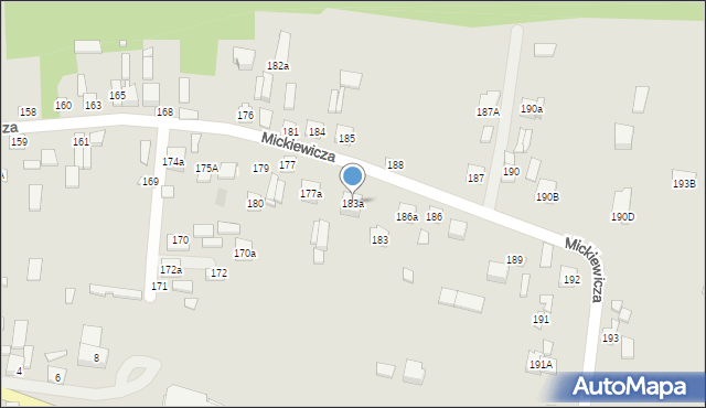 Jastrząb, Mickiewicza Adama, 183a, mapa Jastrząb