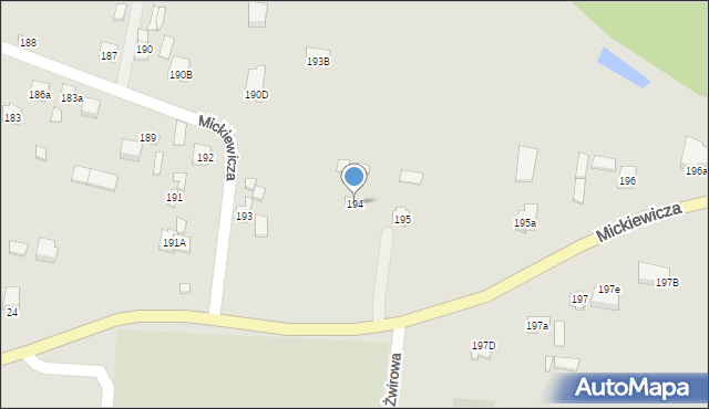 Jastrząb, Mickiewicza Adama, 194, mapa Jastrząb