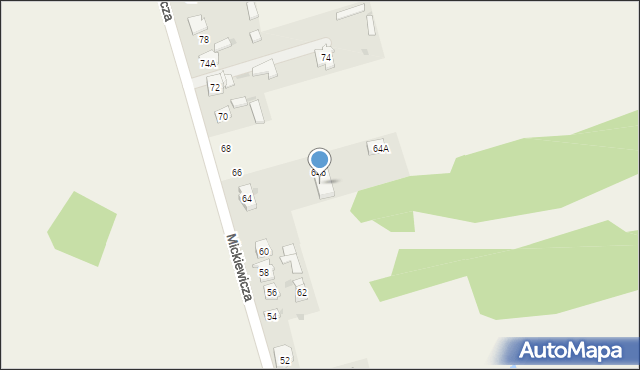 Jastrząb, Mickiewicza Adama, 64A, mapa Jastrząb