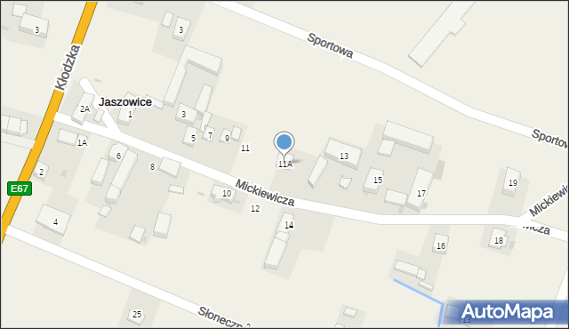 Jaszowice, Mickiewicza Adama, 11A, mapa Jaszowice