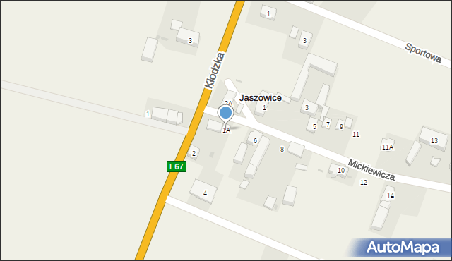 Jaszowice, Mickiewicza Adama, 1A, mapa Jaszowice