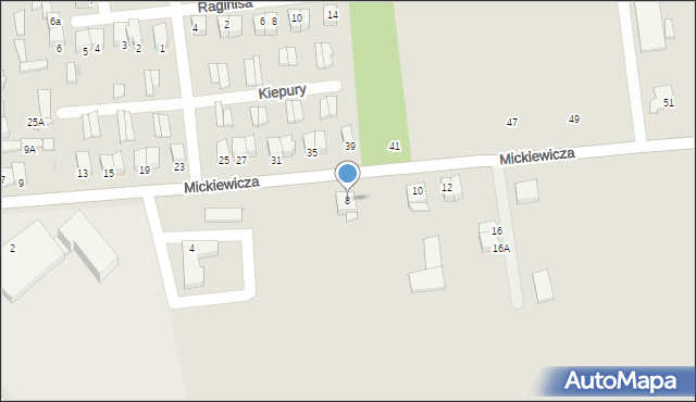 Jedwabne, Mickiewicza Adama, 8, mapa Jedwabne