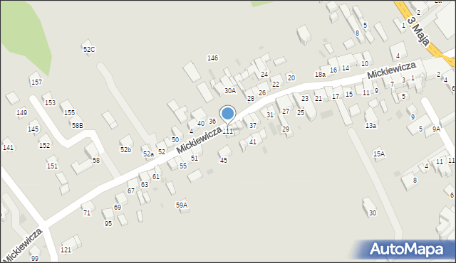 Jordanów, Mickiewicza Adama, 111, mapa Jordanów