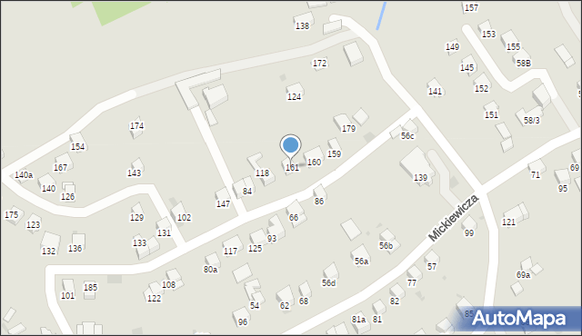 Jordanów, Mickiewicza Adama, 161, mapa Jordanów