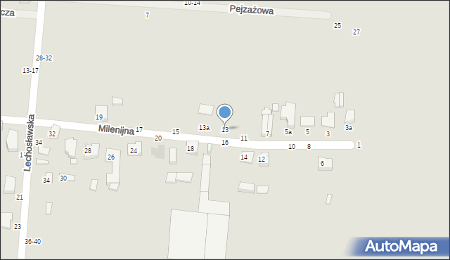 Kalisz, Milenijna, 13, mapa Kalisza