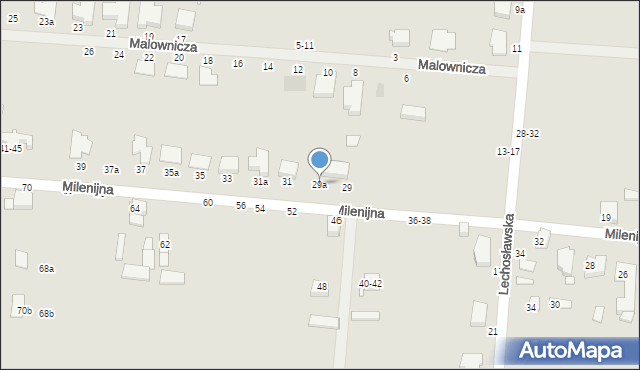 Kalisz, Milenijna, 29a, mapa Kalisza