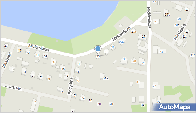 Kalisz Pomorski, Mickiewicza Adama, 33, mapa Kalisz Pomorski