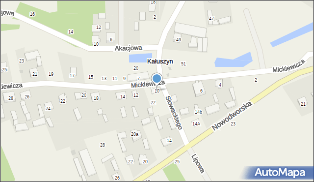 Kałuszyn, Mickiewicza Adama, 10, mapa Kałuszyn