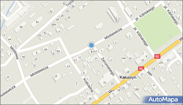 Kałuszyn, Mickiewicza Adama, 9, mapa Kałuszyn