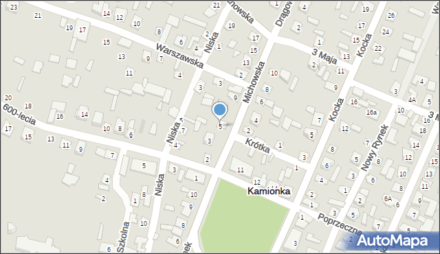 Kamionka, Michowska, 5, mapa Kamionka