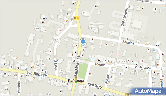 Kańczuga, Mickiewicza Adama, 6, mapa Kańczuga