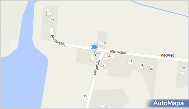 Kaniów, Mirowska, 43, mapa Kaniów