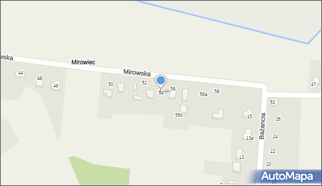 Kaniów, Mirowska, 54, mapa Kaniów