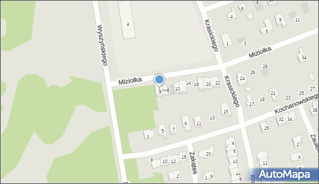 Karczew, Miziołka Władysława, ks. bp., 4, mapa Karczew