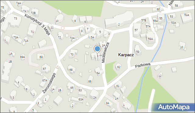 Karpacz, Mickiewicza Adama, 1, mapa Karpacz