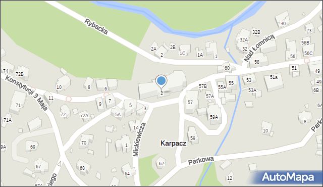 Karpacz, Mickiewicza Adama, 2, mapa Karpacz