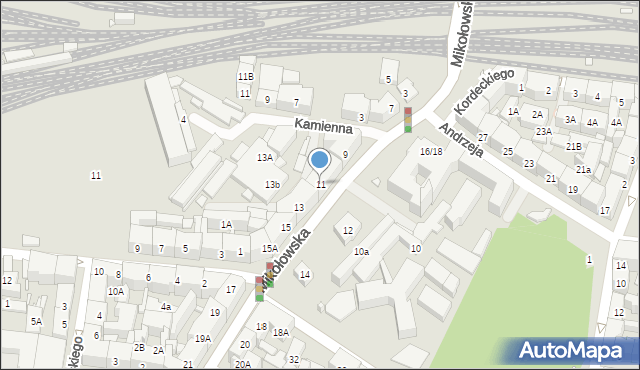 Katowice, Mikołowska, 11, mapa Katowic