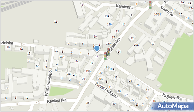 Katowice, Mikołowska, 17, mapa Katowic