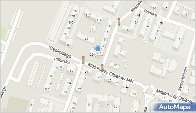 Katowice, Misjonarzy Oblatów MN, 22, mapa Katowic