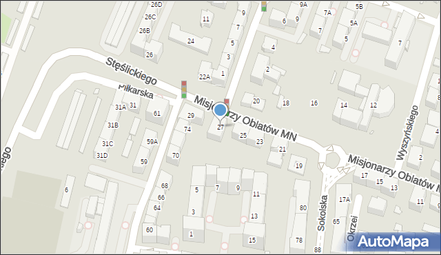 Katowice, Misjonarzy Oblatów MN, 27, mapa Katowic