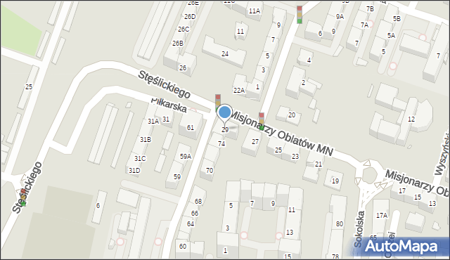 Katowice, Misjonarzy Oblatów MN, 29, mapa Katowic