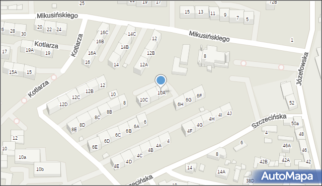 Katowice, Mikusińskiego Jana, prof., 10A, mapa Katowic