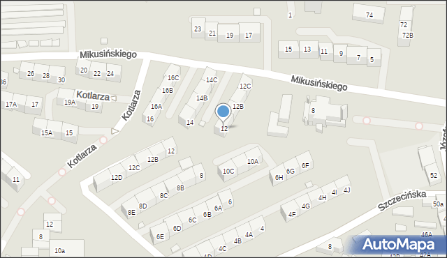 Katowice, Mikusińskiego Jana, prof., 12, mapa Katowic