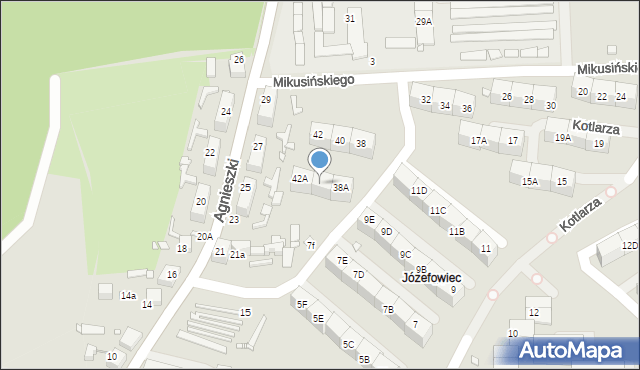 Katowice, Mikusińskiego Jana, prof., 40A, mapa Katowic