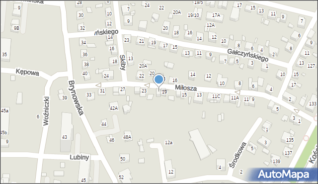 Katowice, Miłosza Czesława, 21, mapa Katowic