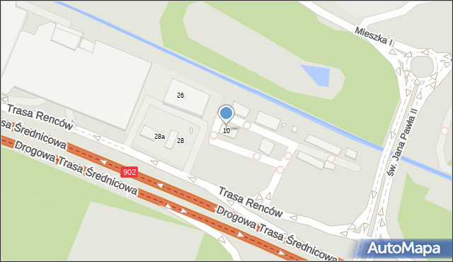 Katowice, Mieszka I, 10, mapa Katowic